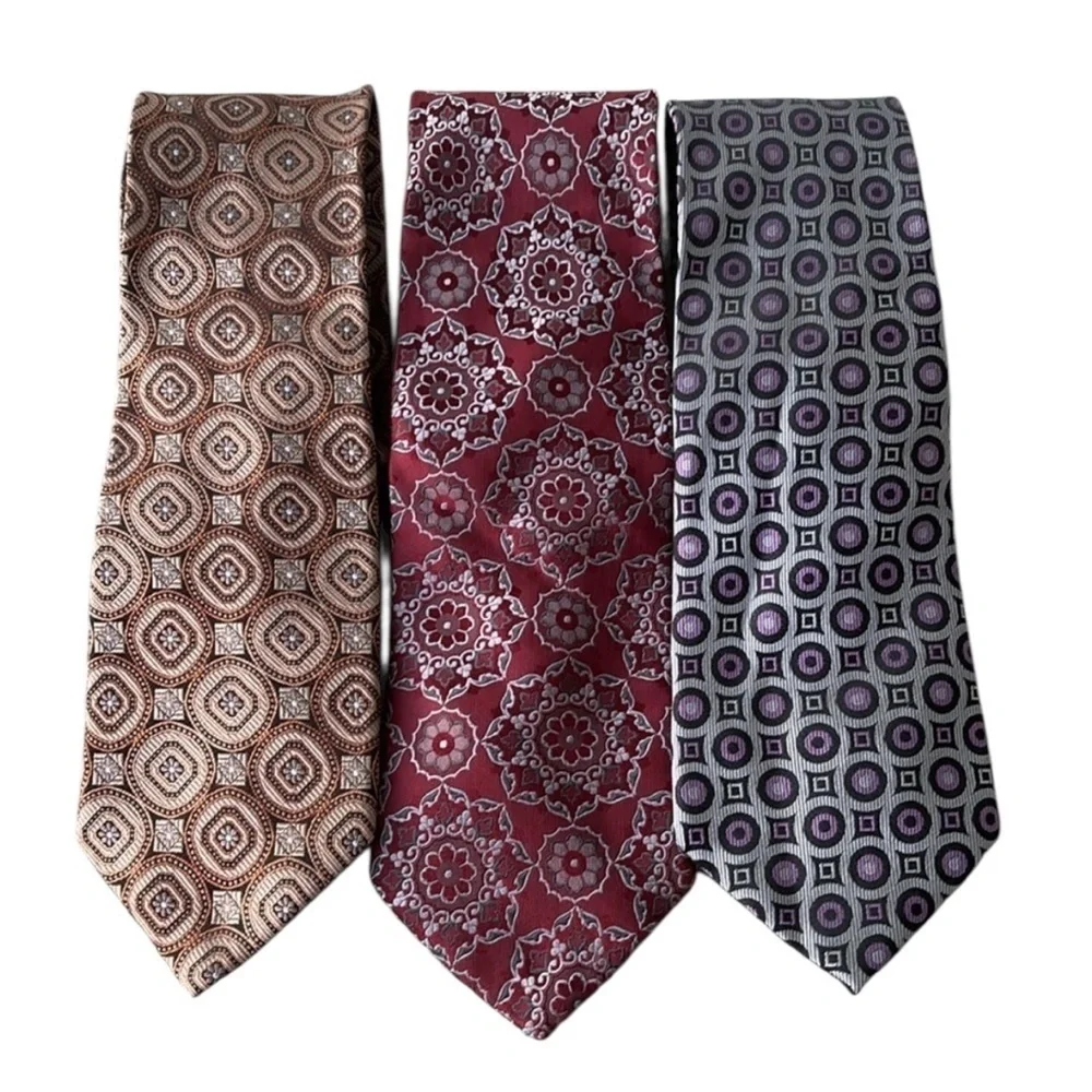 Lot of 3 Pronto Uomo Ties 100% Silk Men's